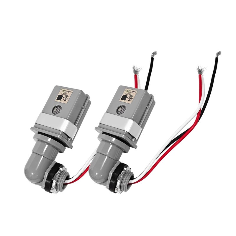 Lskioer 2Pcs Dimmable Sensor Photoelectric Switch, 120V AC 50/60Hz 1000W Photocell Sensors for Outdoor Lights Back Yard Lightening, Waterproof Dusk to Dawn/Day Night Sensor Switches - Image 2